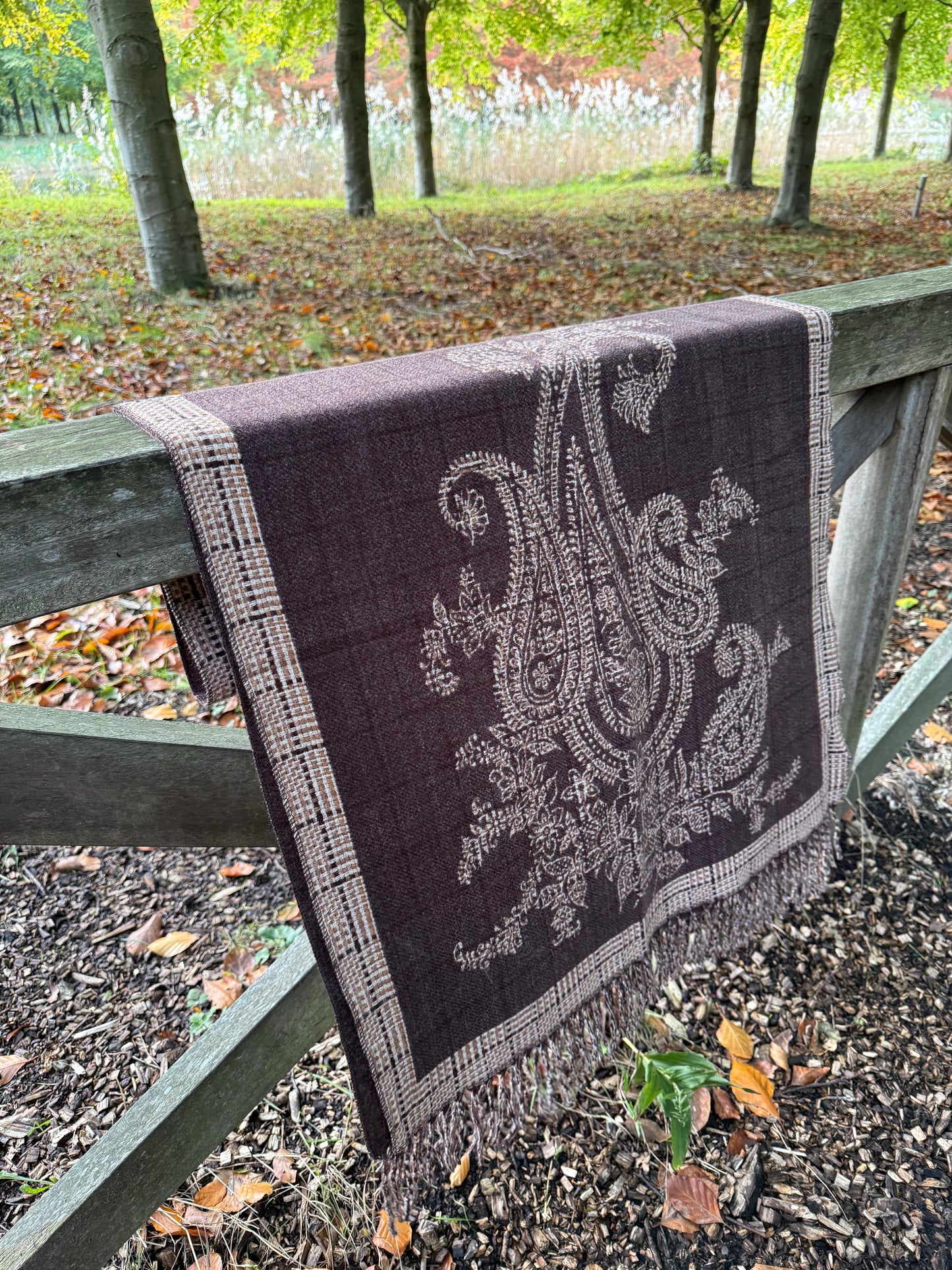 Klassieke Paisley-ruit scarf Marron