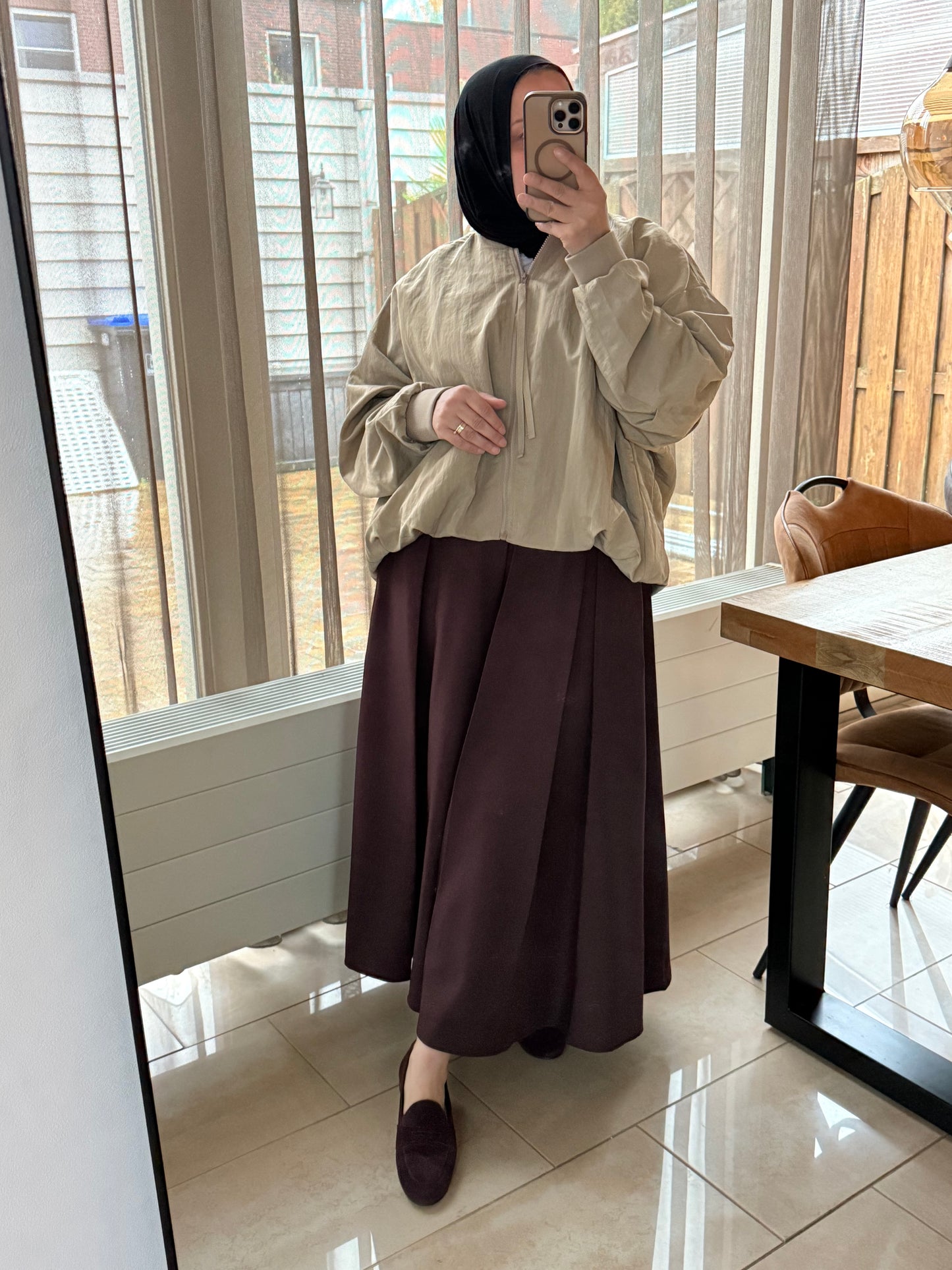 Wijde Plooi rok Bordeaux