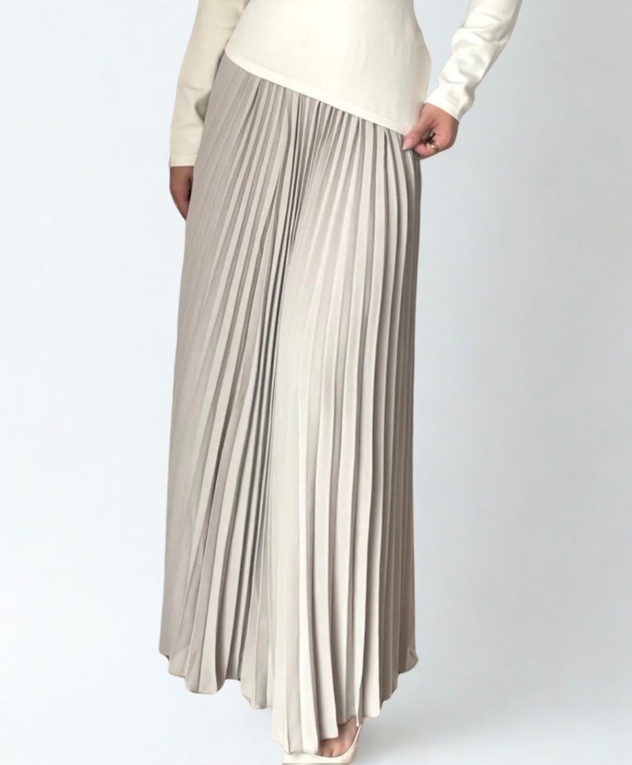 Maxi plissé skirt ecru
