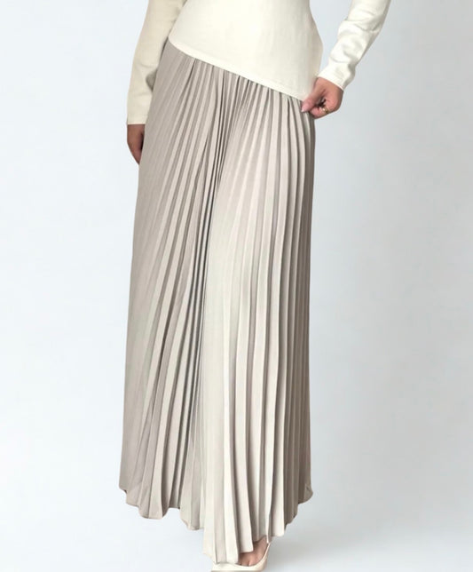 Maxi plissé skirt ecru