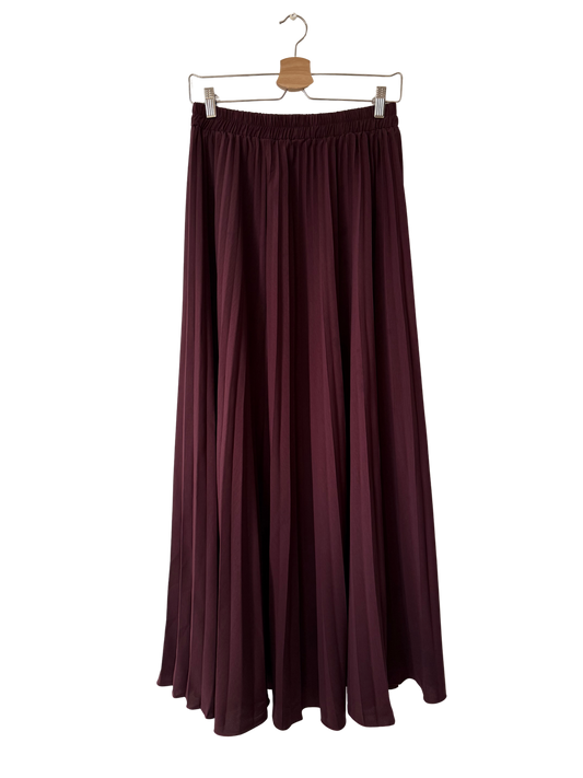 Maxi plissé skirt burgundy