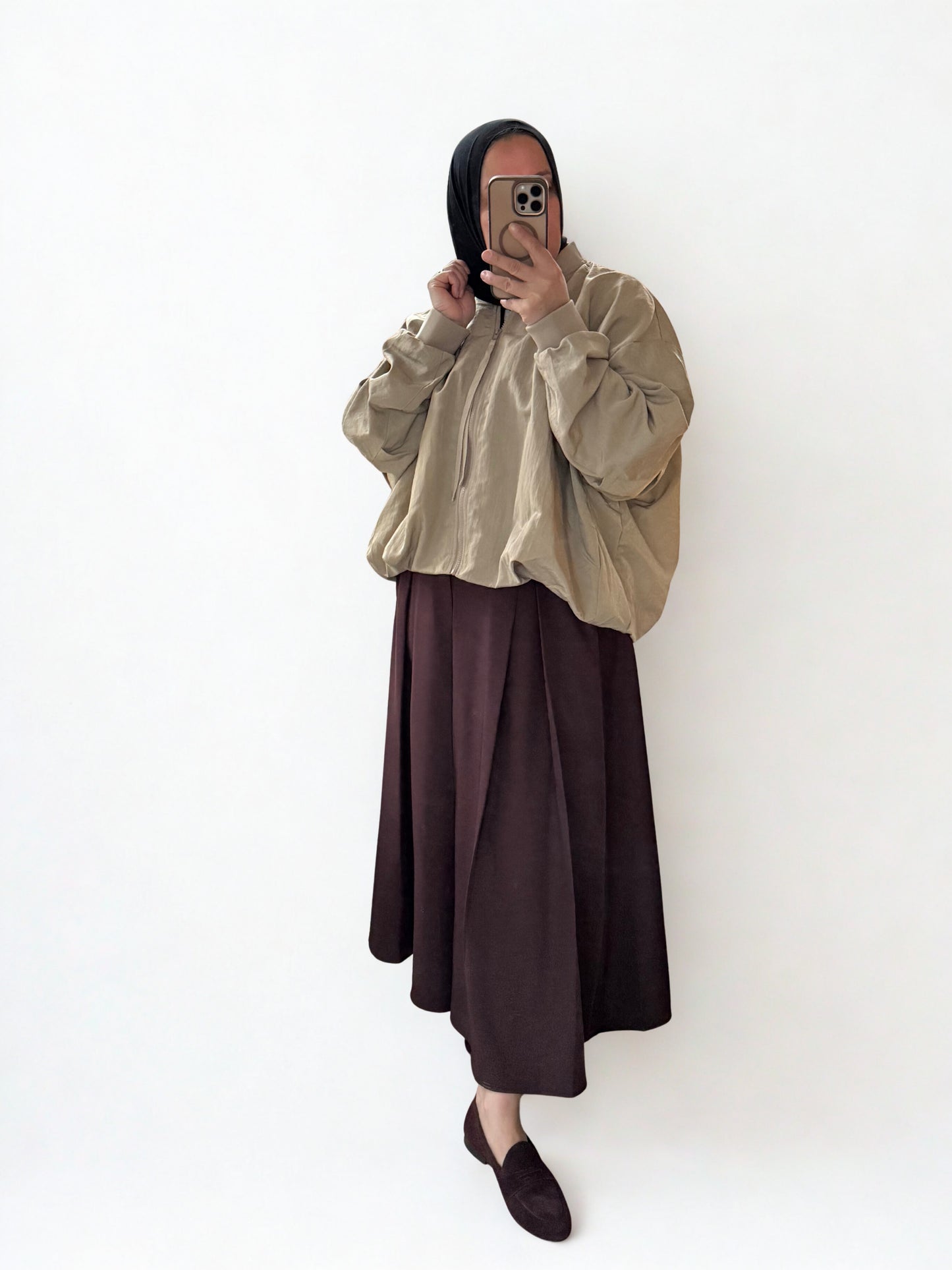 Wijde Plooi rok Bordeaux