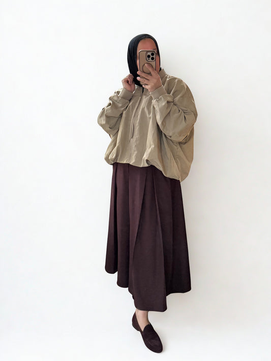 Wijde Plooi rok Bordeaux